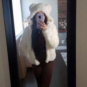 Forever 21 Faux Fur Hooded Jacket